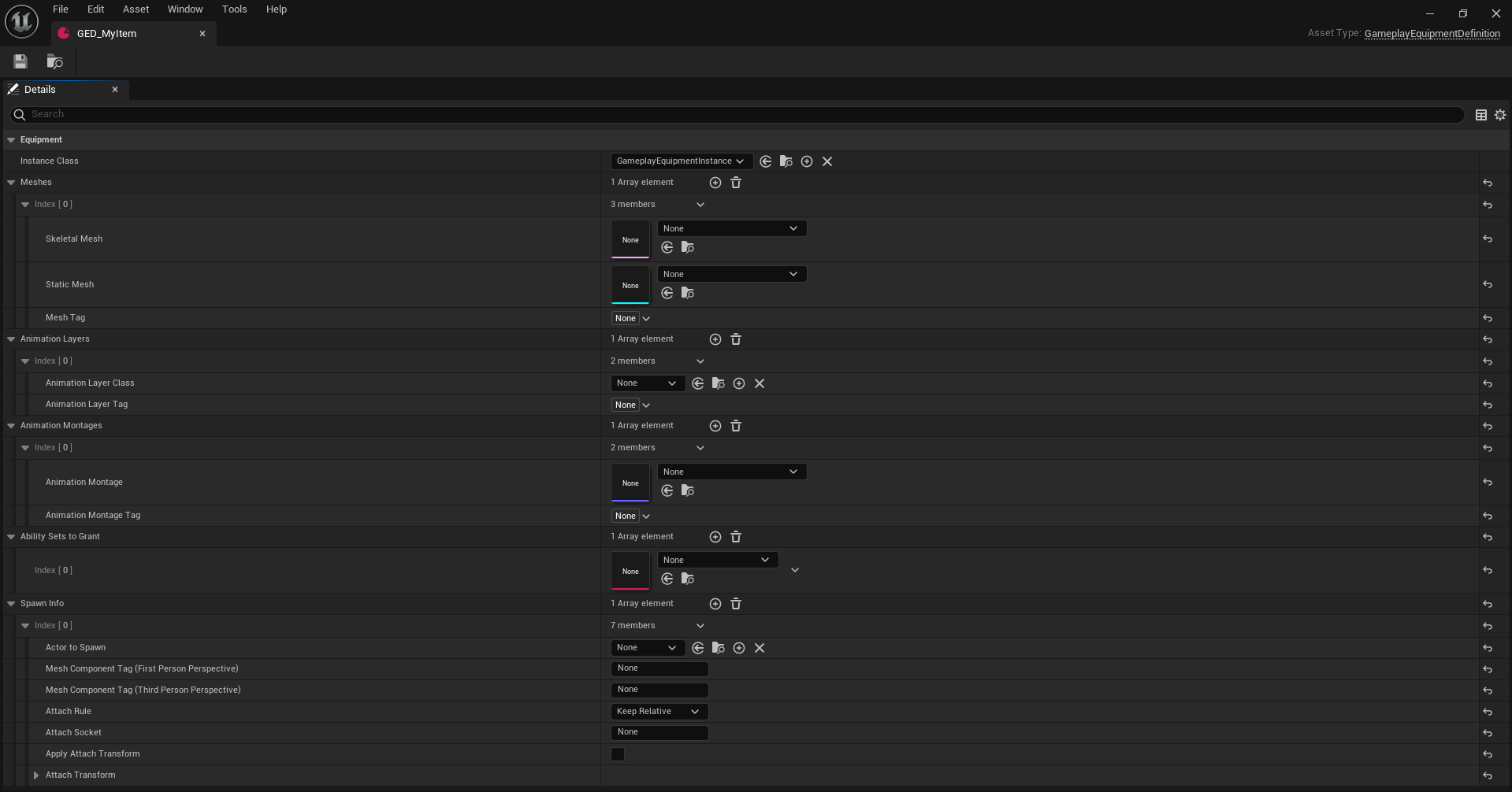 Gameplay Equipment Definition