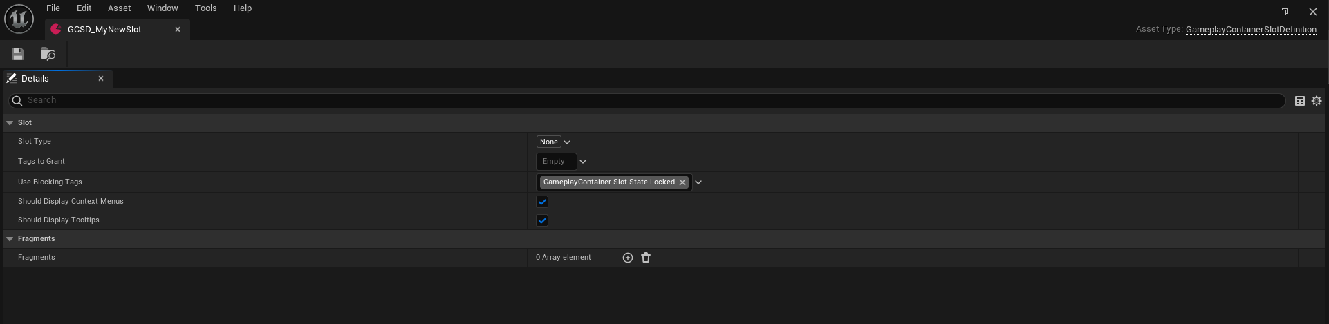 Slot Type Tag Example